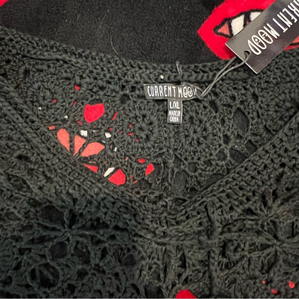 Dolls Kill x Current Mood - PALMS RETREAT CROCHET SHORTS - BLACK - Picture 4 of 6
